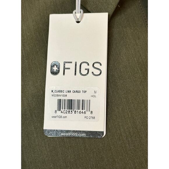 NWT Figs Classic Lima Cargo Scrub Top HEATHERED OLIVE Size Medium - Picture 3 of 5